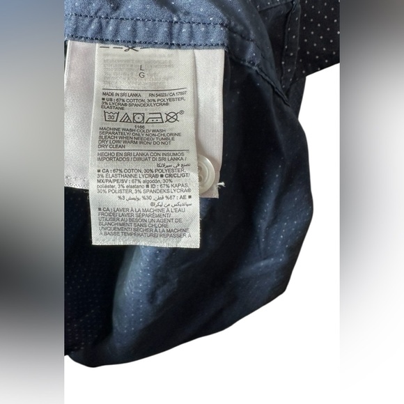 Old Navy Pro Signature Slim Fit Dress Shirt Men’s Large Navy Dot - Picture 3 of 5